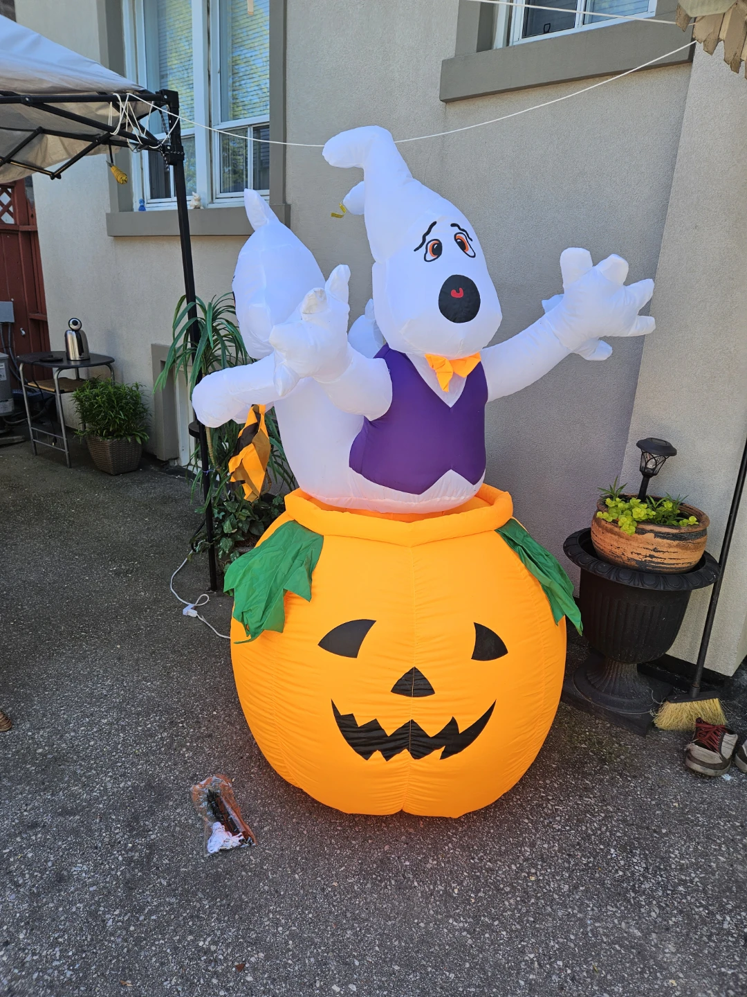 Animated Halloween Inflatable Ghost and Pumpkin - photo 2