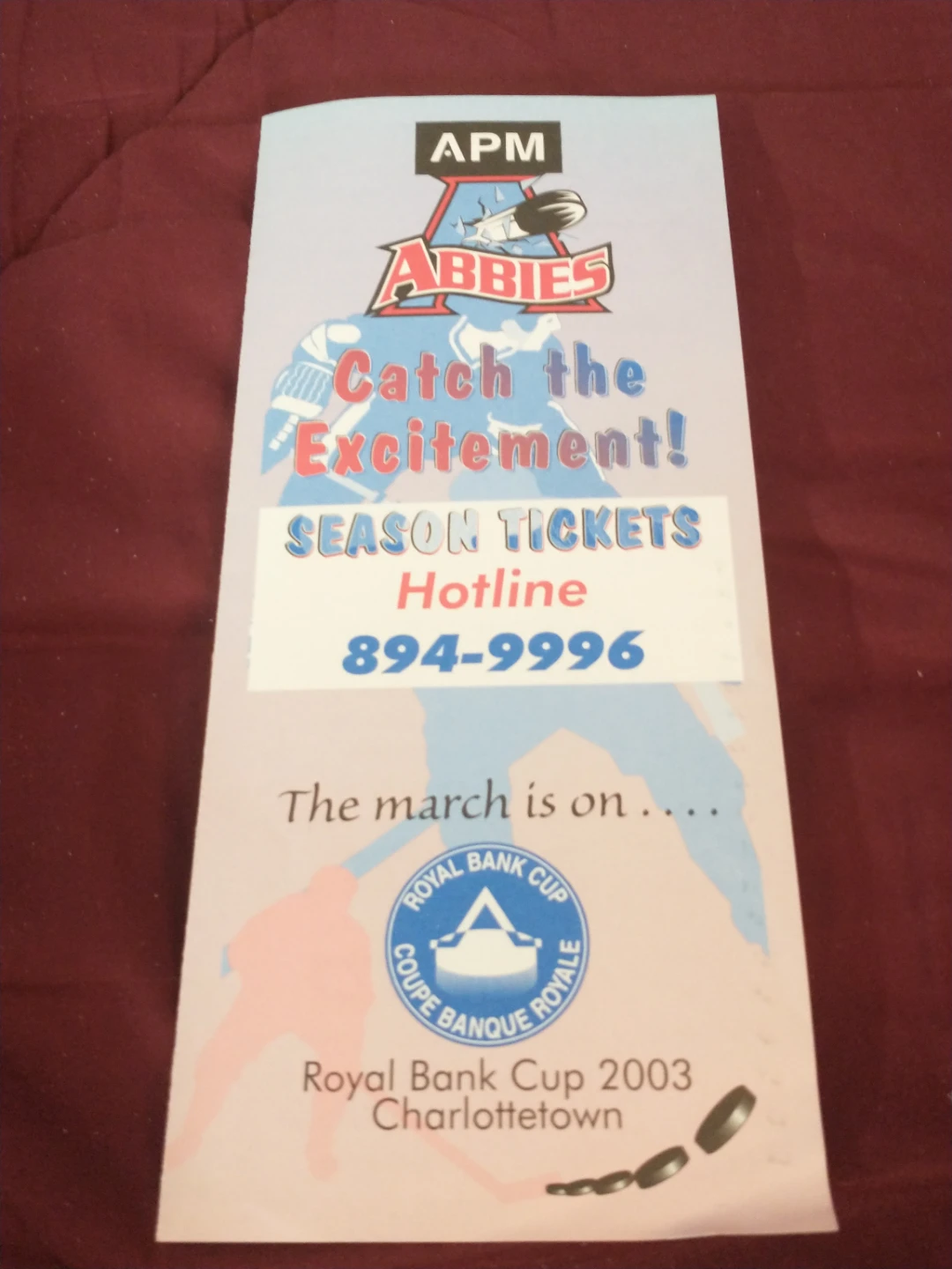 Charlottetown Abbies 2002-2003 Royal Bank Cup ticket brochure
