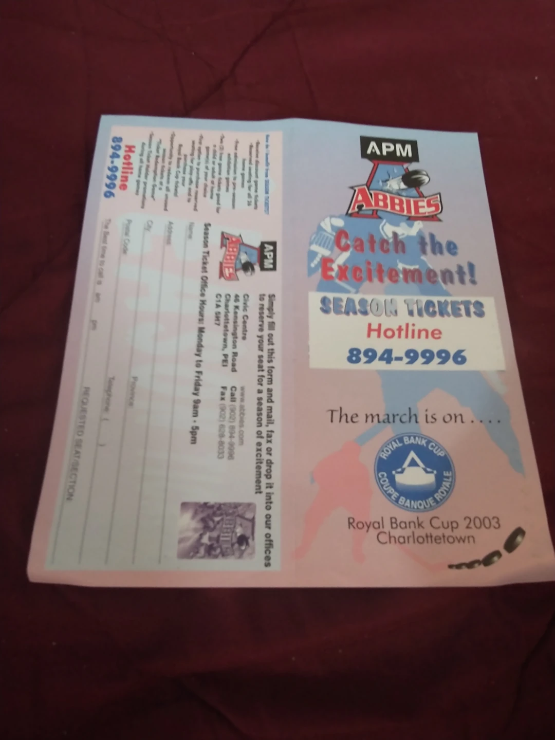 Charlottetown Abbies 2002-2003 Royal Bank Cup ticket brochure - photo 3