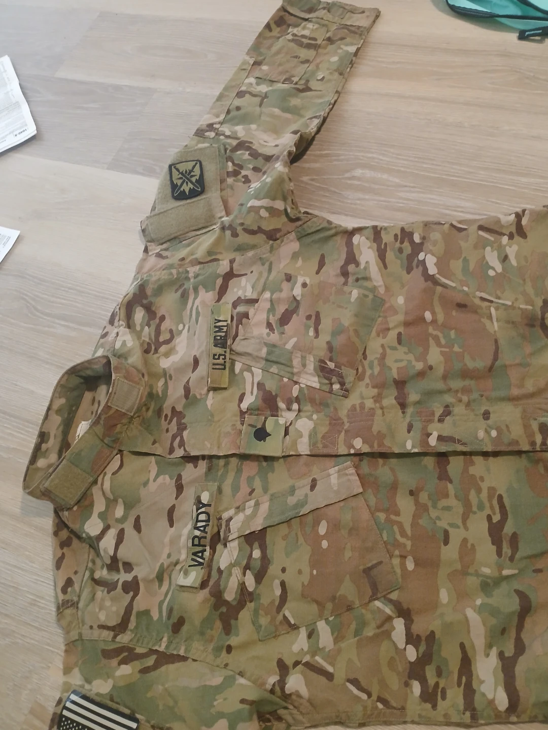 US Army Camouflage Uniform Jacket with Patches - photo 4