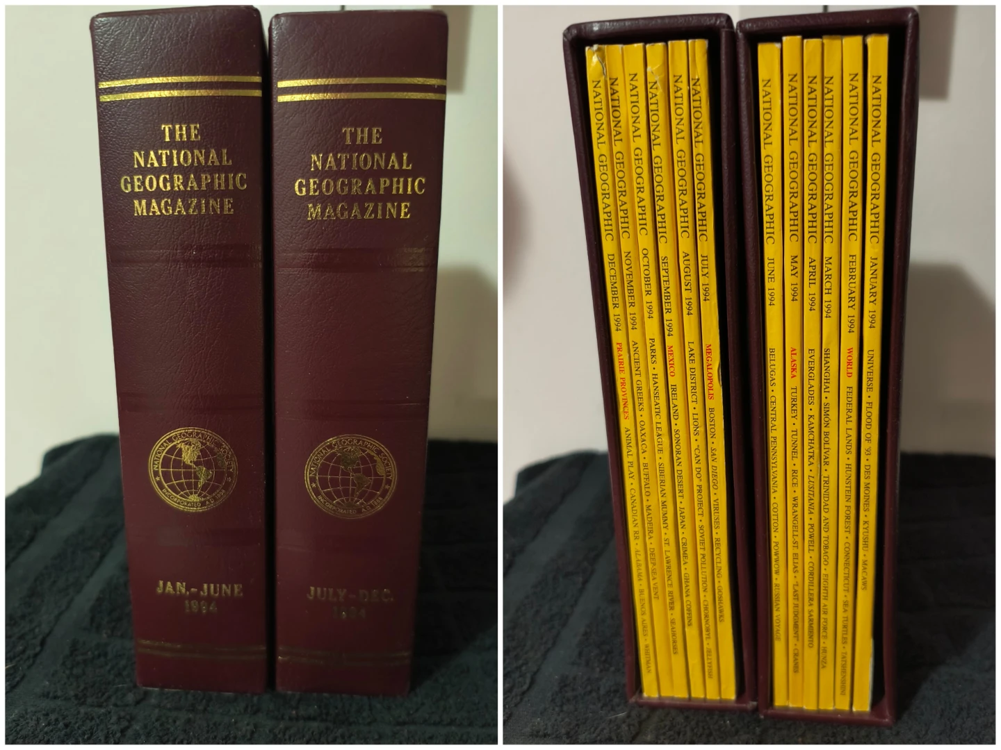 1994 National Geographic Magazine Full Year Set with Slipcases