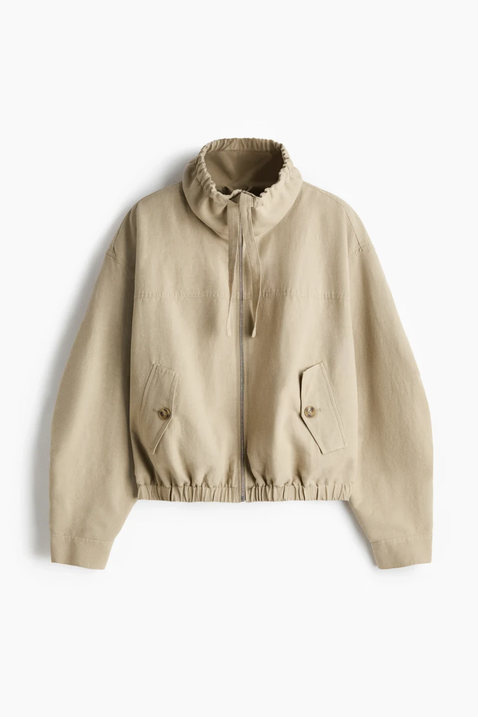 H&M Linen-Blend Funnel Neck Jacket - Like New