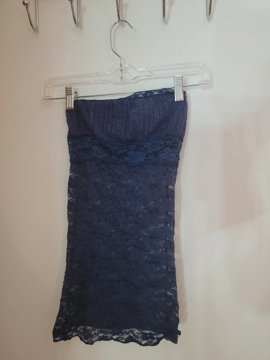 Navy Blue Lace Tube Top