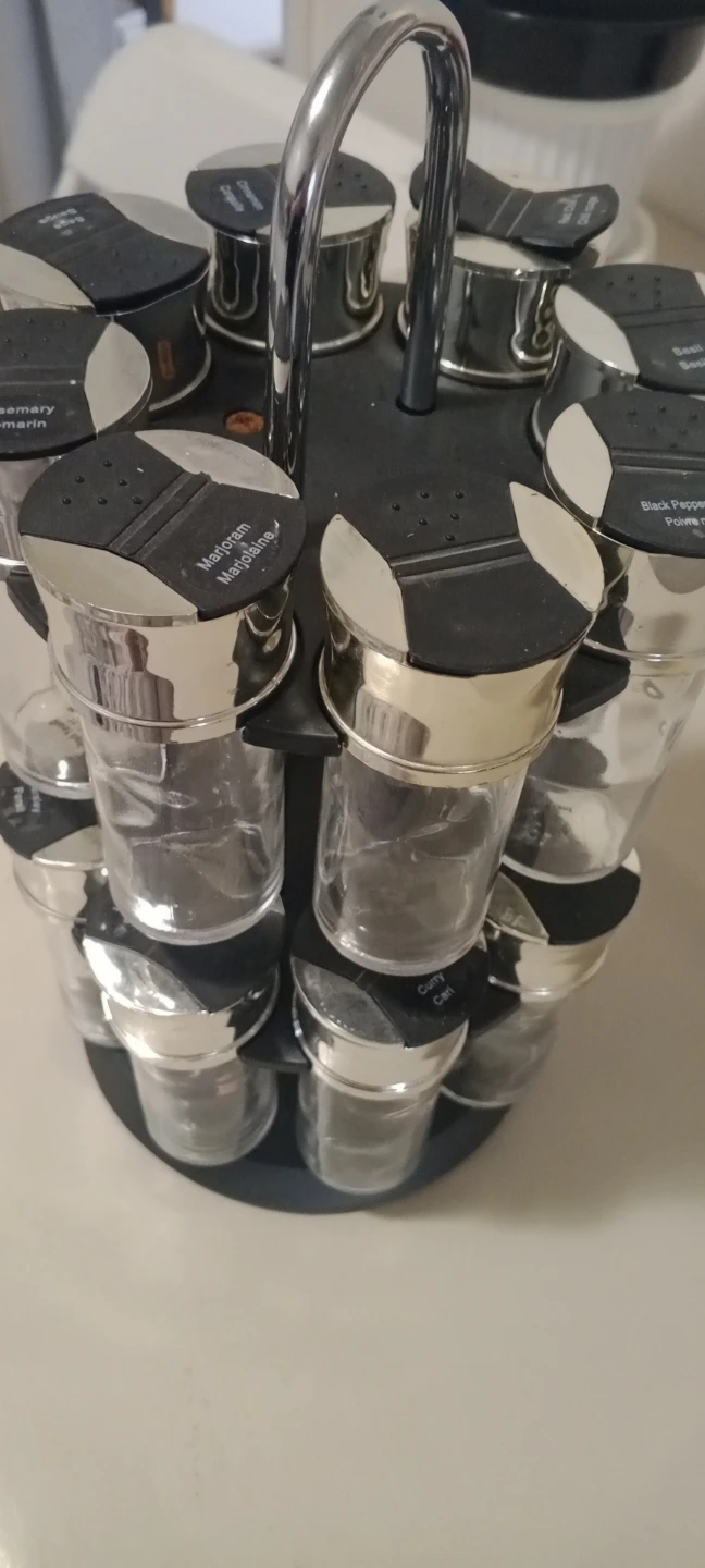 Spice Rack with 16 Glass Jars