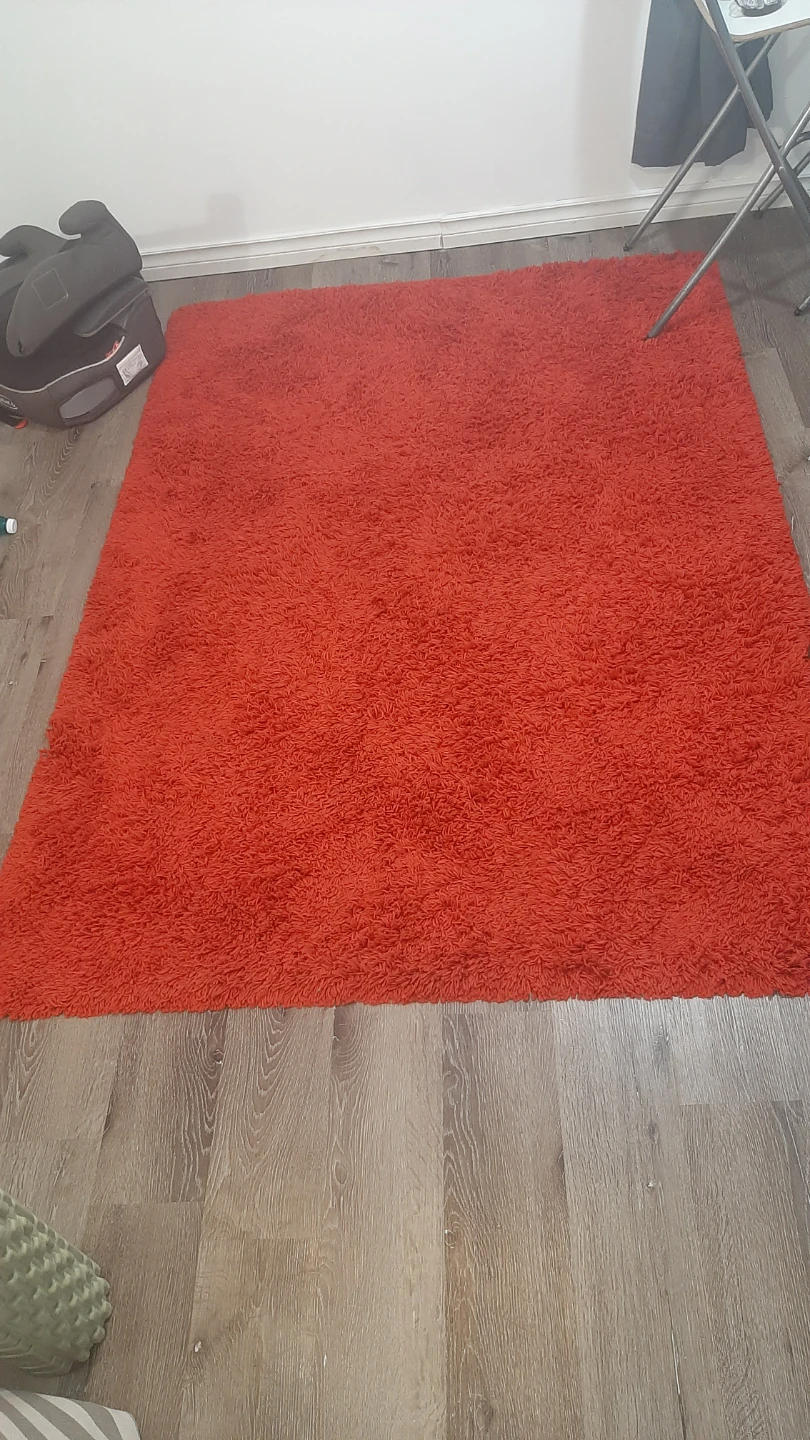 Bright Red Shag Rug