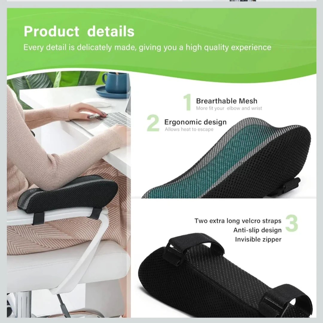 Chair Ergonomic Armrest Cooling Gel Pads Elbow Pillow ... - photo 4
