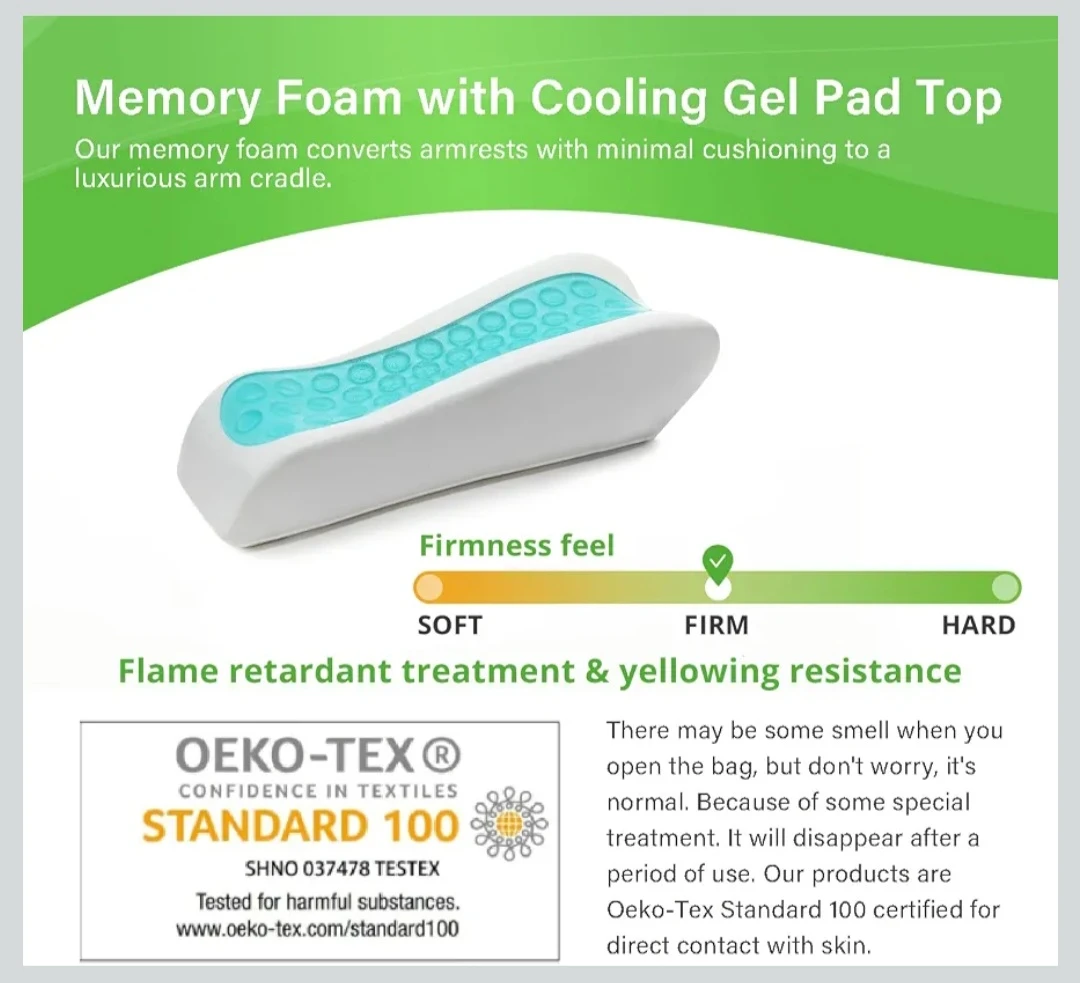 Chair Ergonomic Armrest Cooling Gel Pads Elbow Pillow ... - photo 5