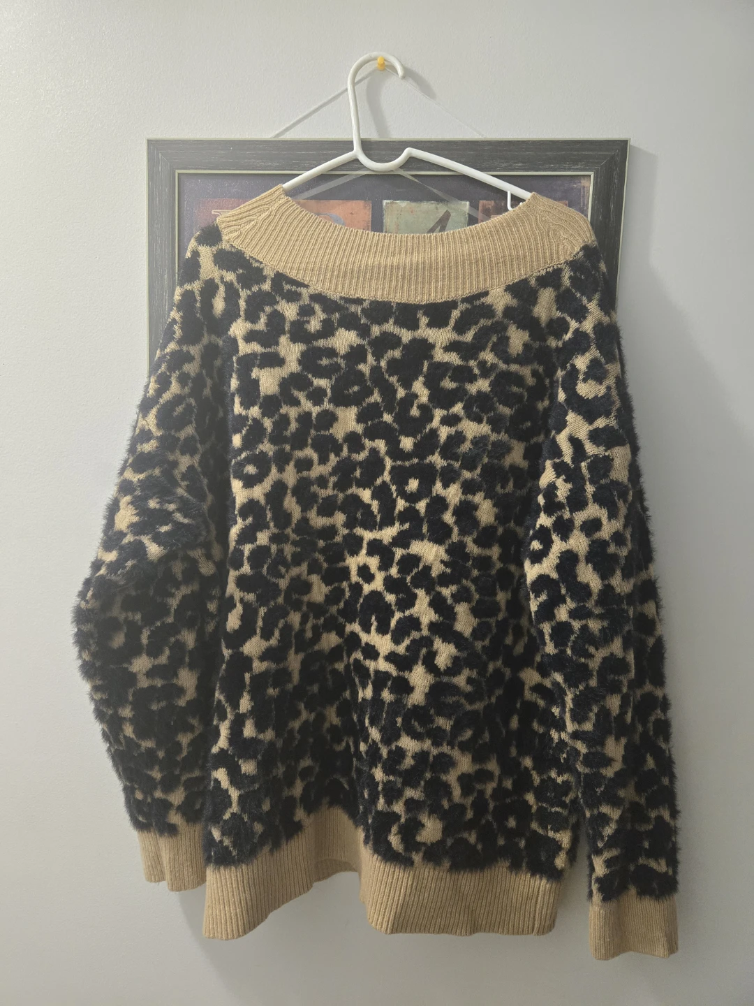AVA & VIV Leopard Print V-Neck Sweater - photo 3