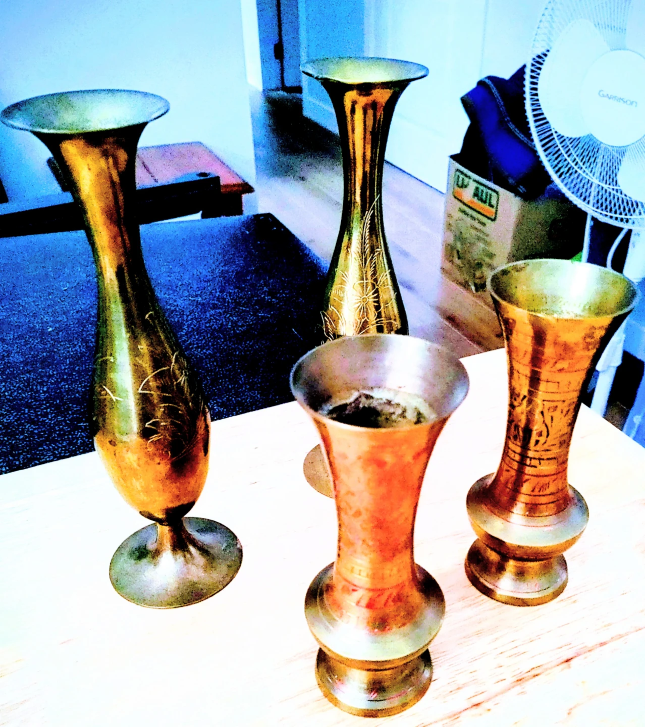 Set of 4 Brass Bud Vases - photo 2