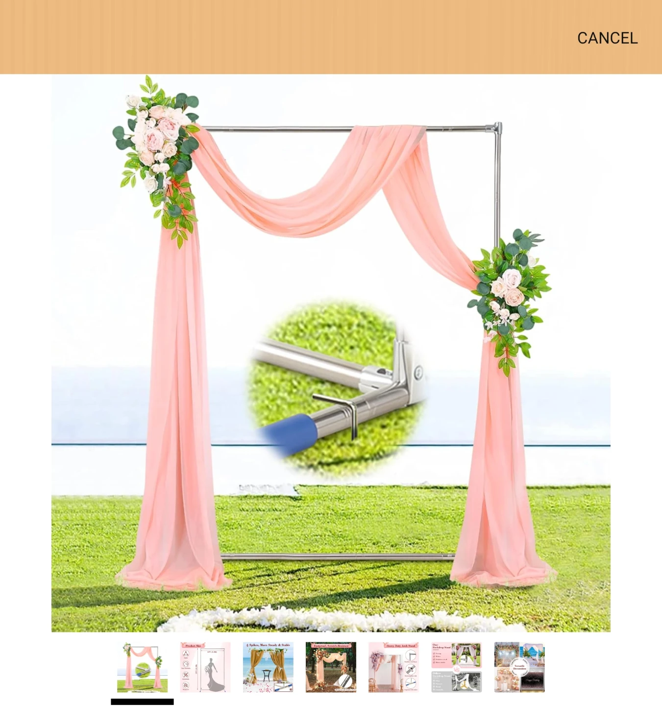 Gold Metal Round Arch Backdrop Stand - photo 2