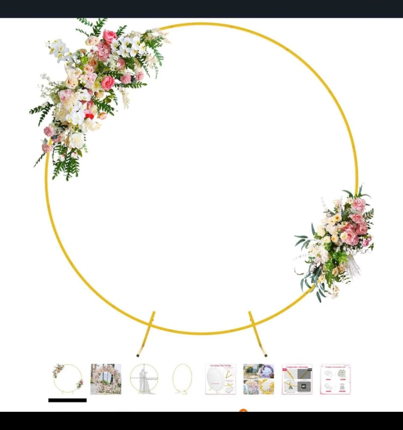 Gold Metal Round Arch Backdrop Stand - photo 3