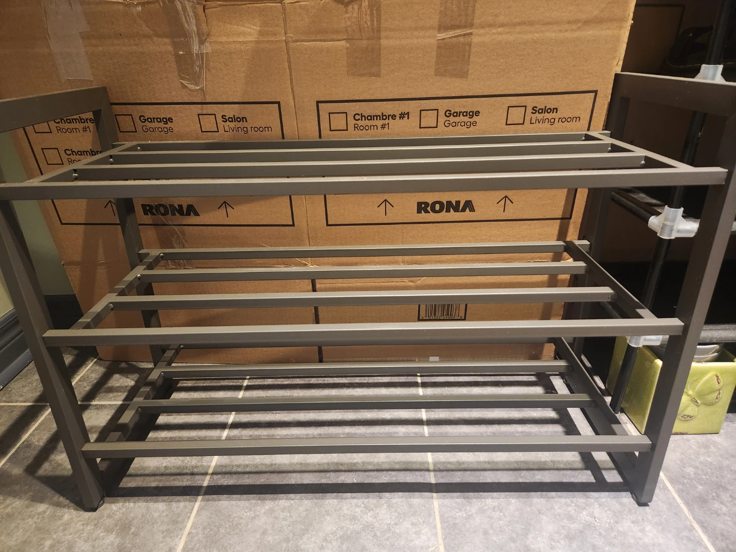 3-Tier Metal Shoe Rack - Grey - photo 2