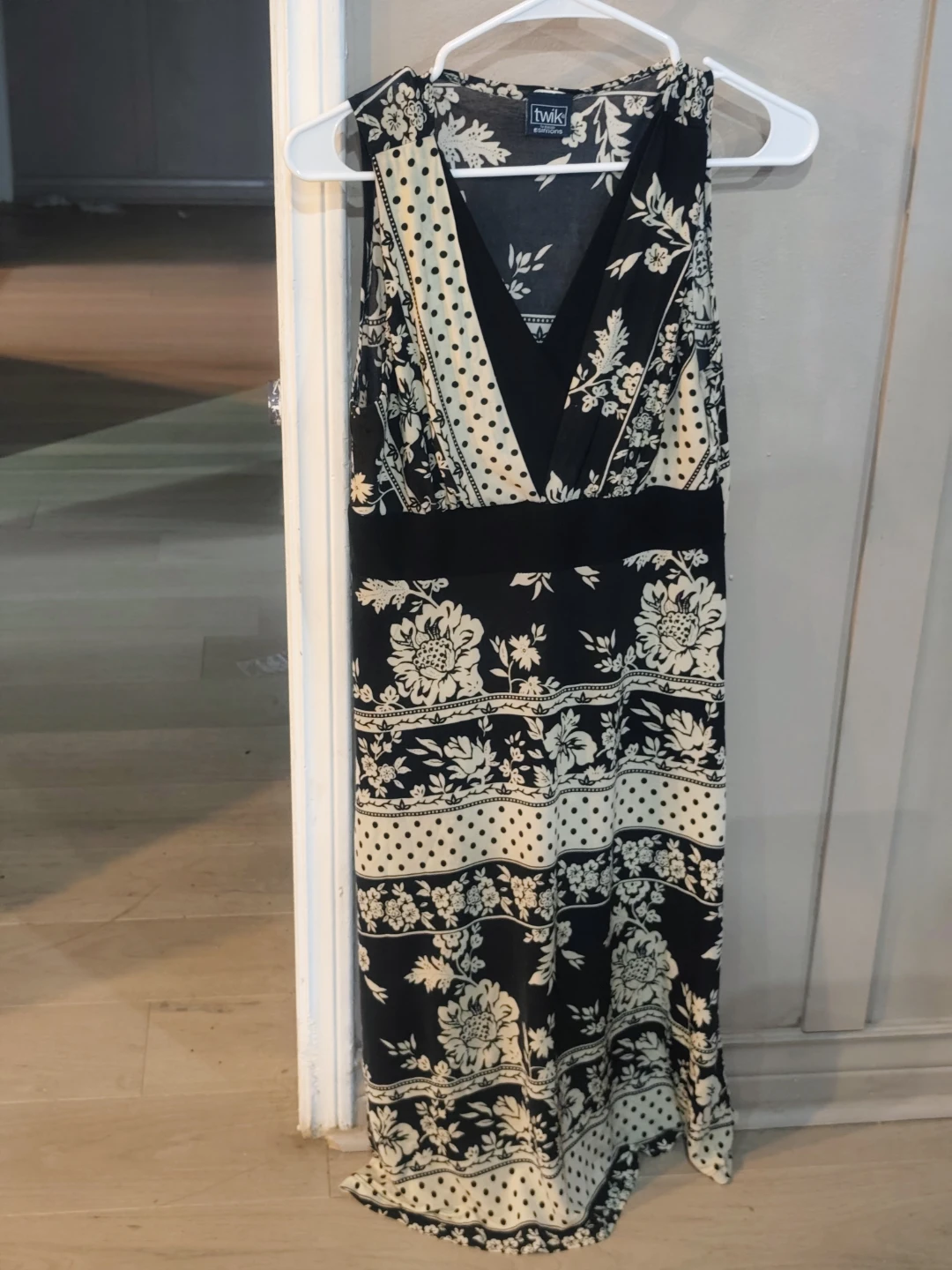 Twik Black & Cream Floral Maxi Dress