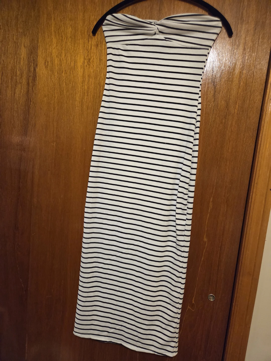 Striped Strapless Maxi Dress