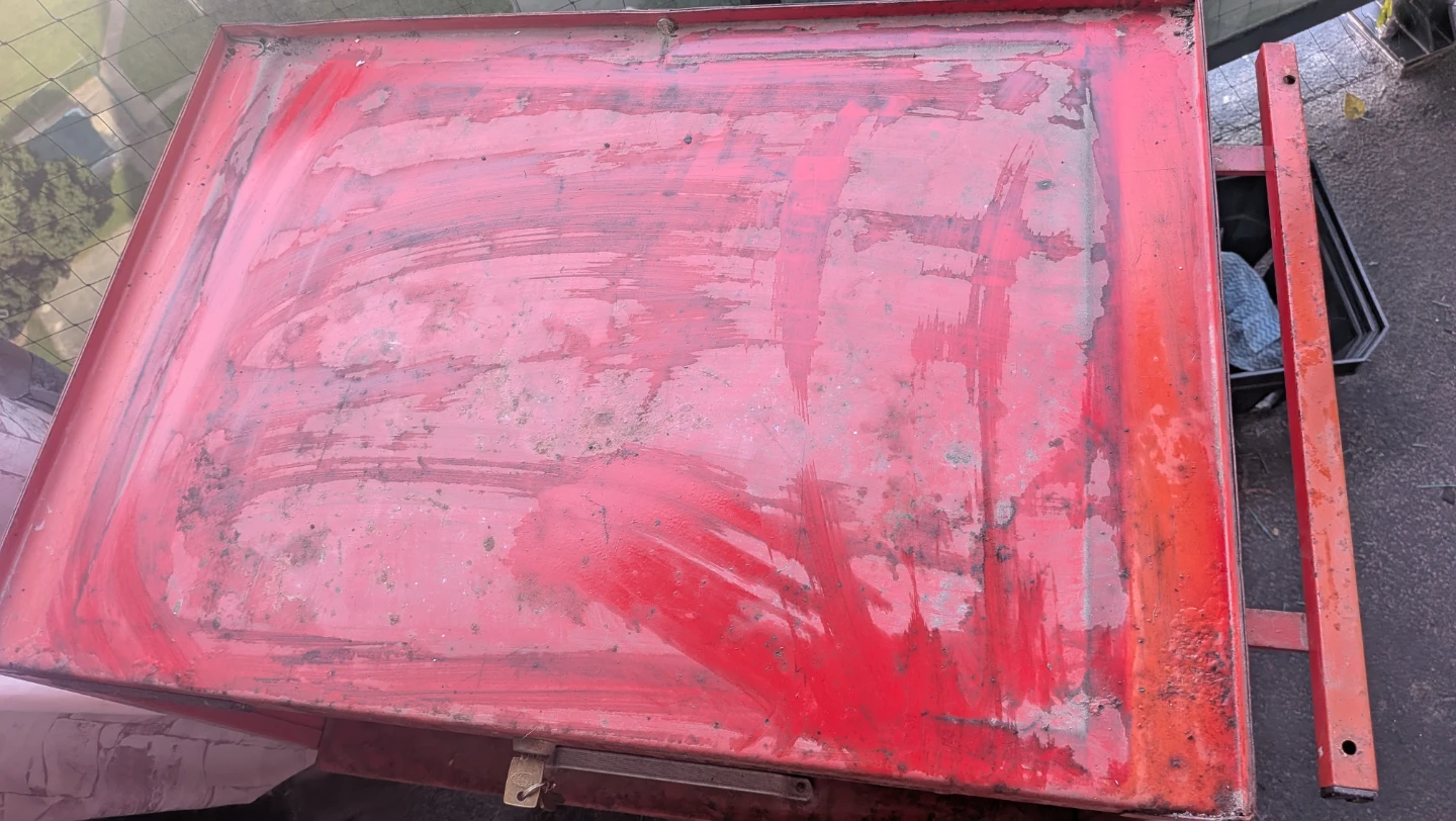 Beat up Red Tool Chest w wheels - photo 5