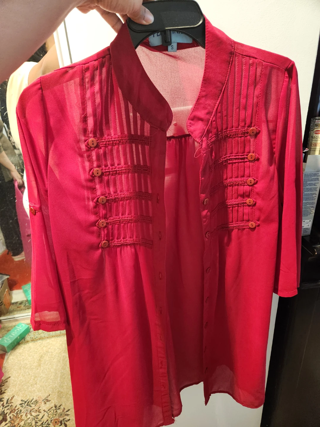 RED FLOWER PRINT BLOUSE ⚽