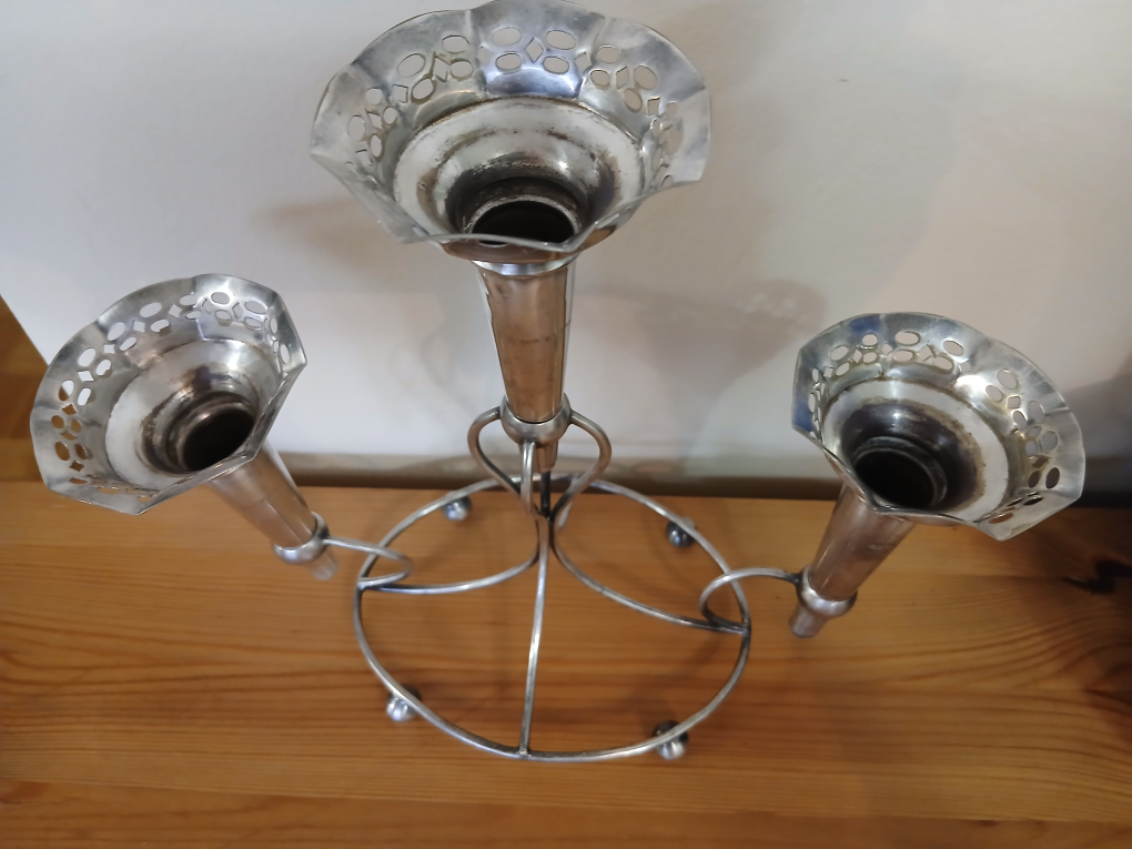 Silver 3-Arm Bud Vase/Candle Holder - photo 2