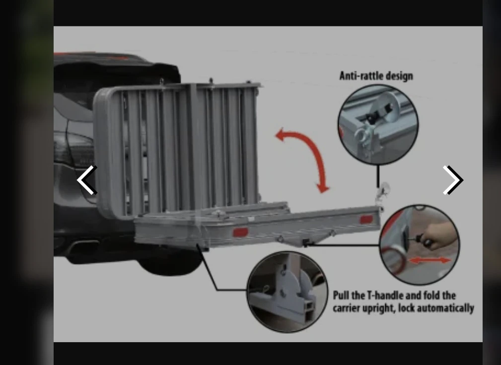 Aluminum Hitch Mount Cargo Carrier with Ramp - photo 3