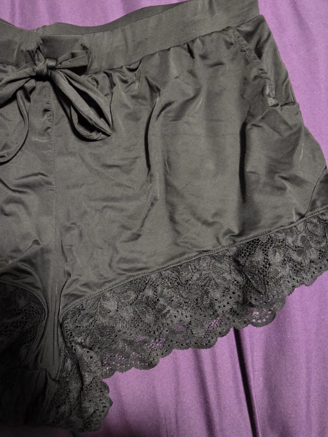 La Vie en Rose Black Lace Pajama Shorts - photo 2