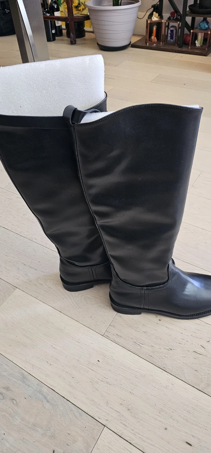 Black Tall Boots with Buckle Detail- Size 8 - photo 3