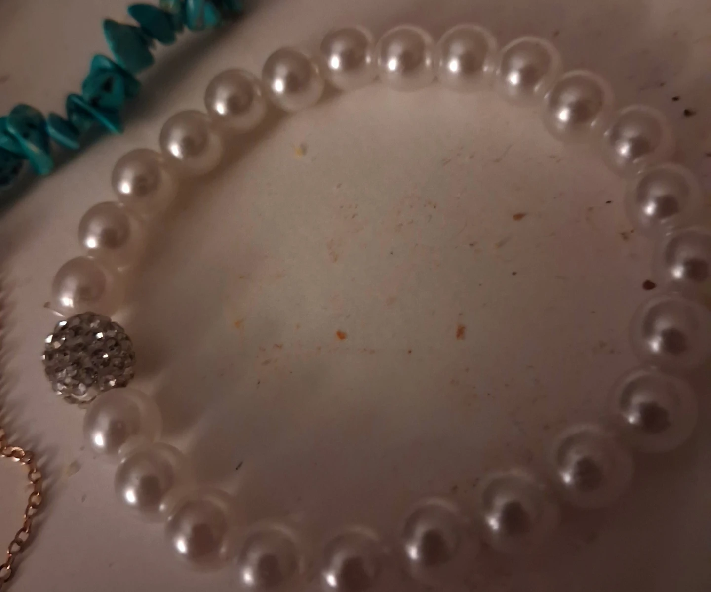 Pearl Bracelet with Rhinestone Accent - photo 2