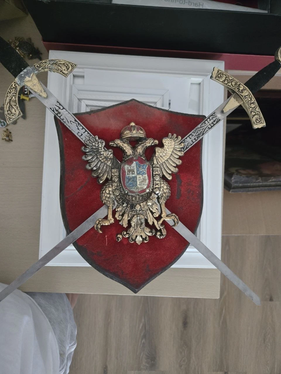 Decorative Wall Shield with Crossed Swords
