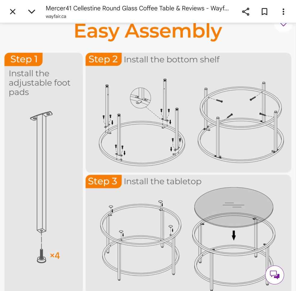 Wayfair round class coffee table - photo 2