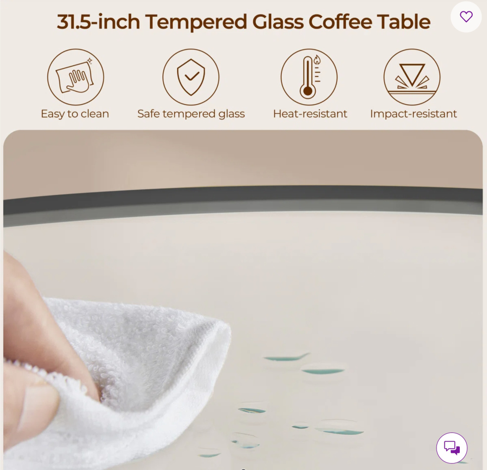 Wayfair round class coffee table - photo 3