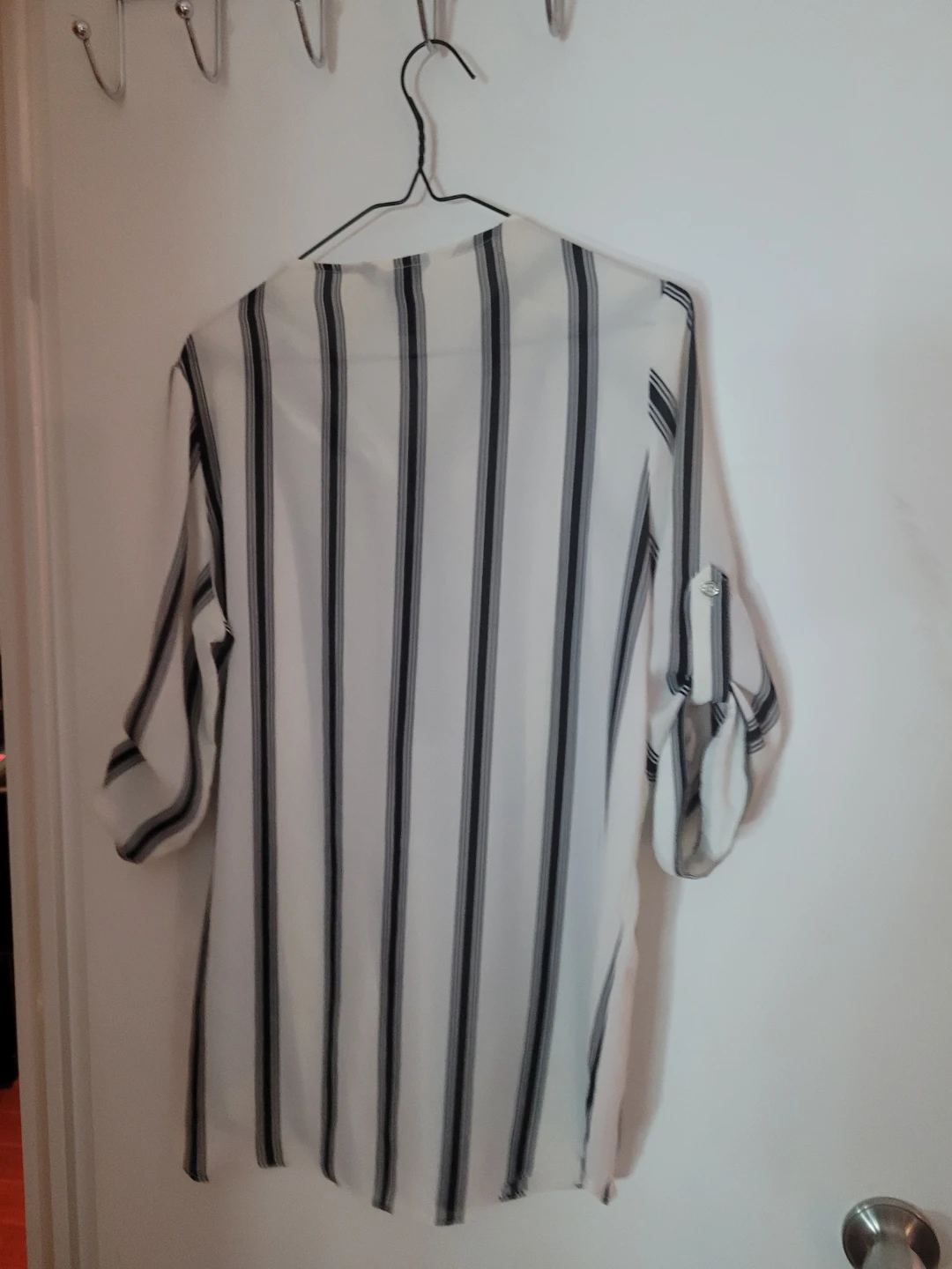 White and Black Striped Blouse - photo 2