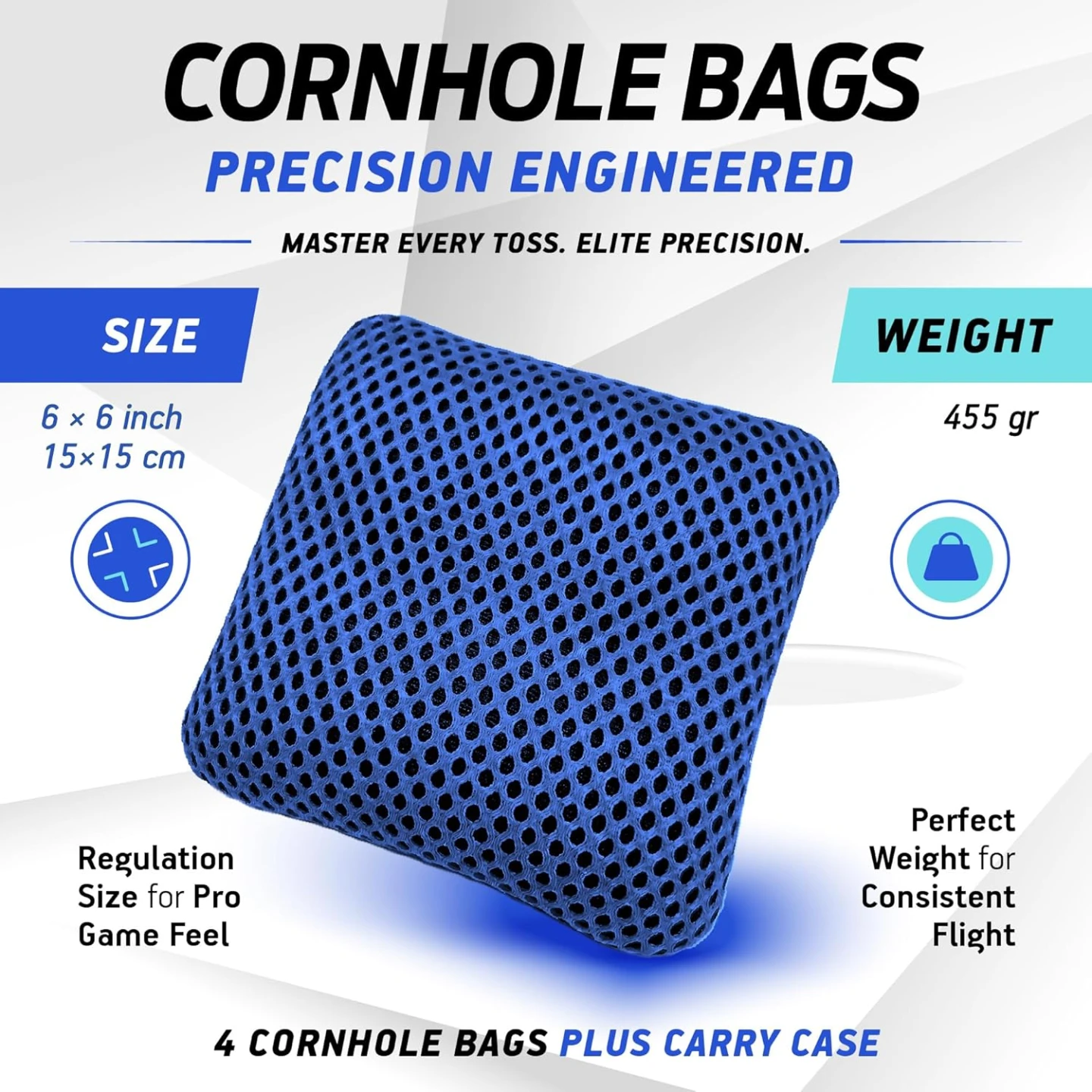 Cornhole Bags Set - 4 Green Bags, 6x6 Inch - photo 4