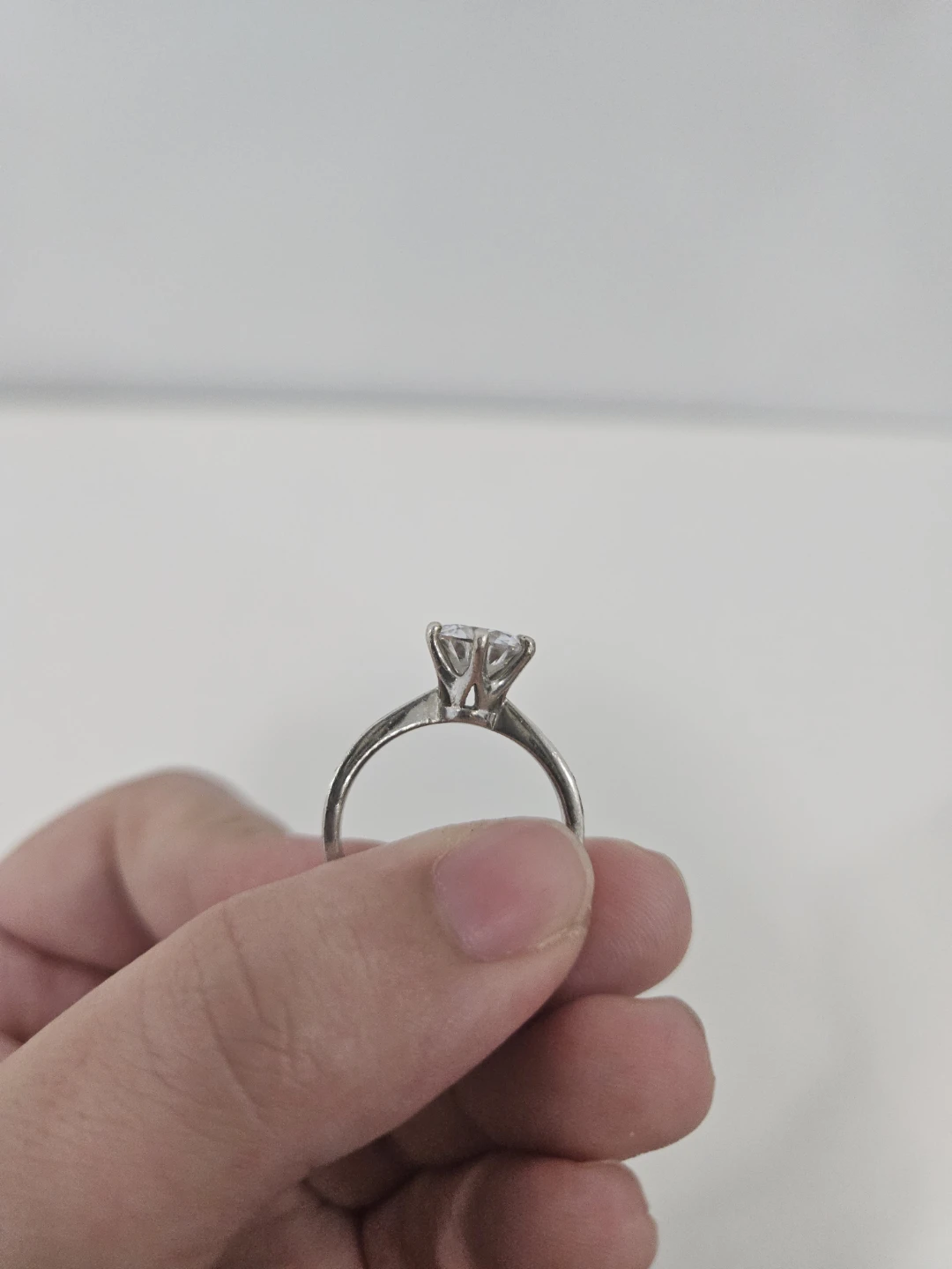 Silver Moissanite Engagement Ring - photo 2