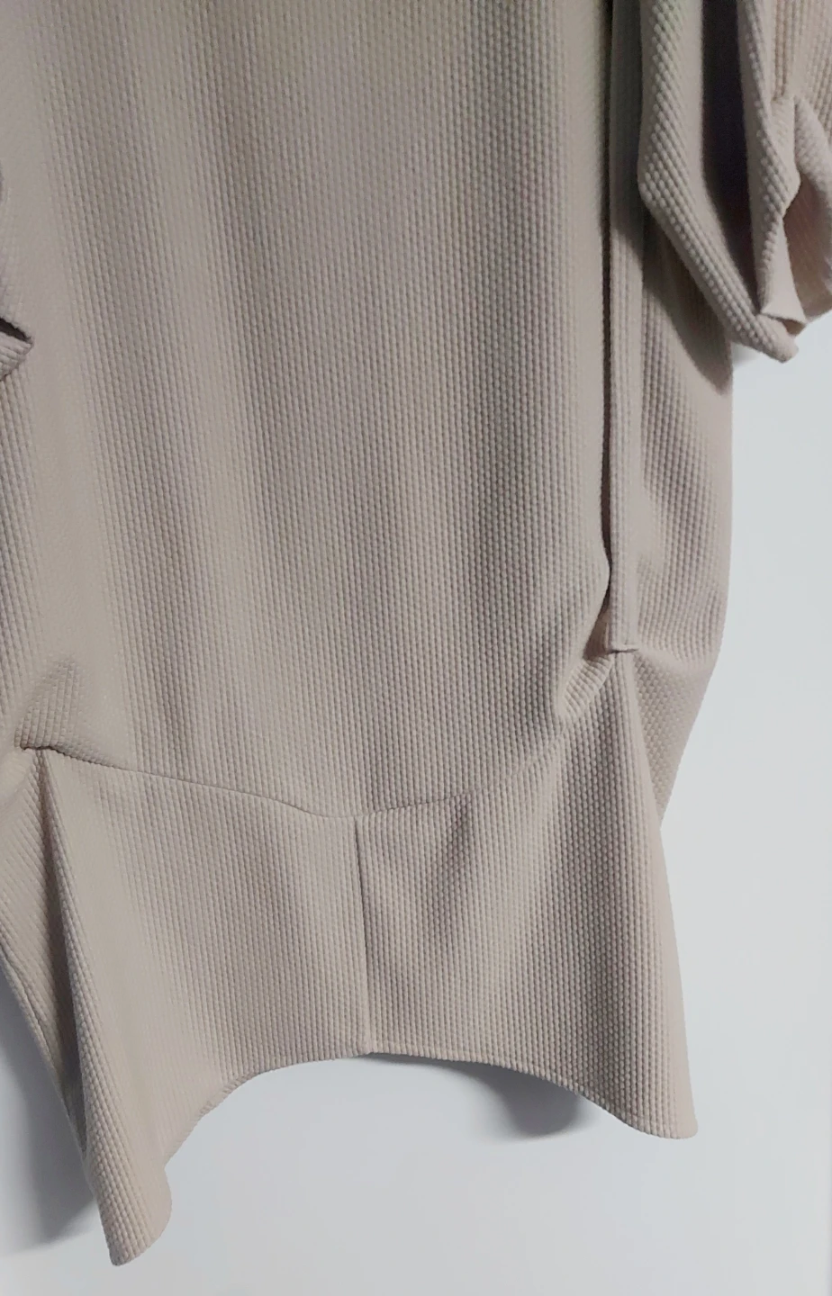 Beige Waffle Knit Oversized Long Tunic Top - photo 3