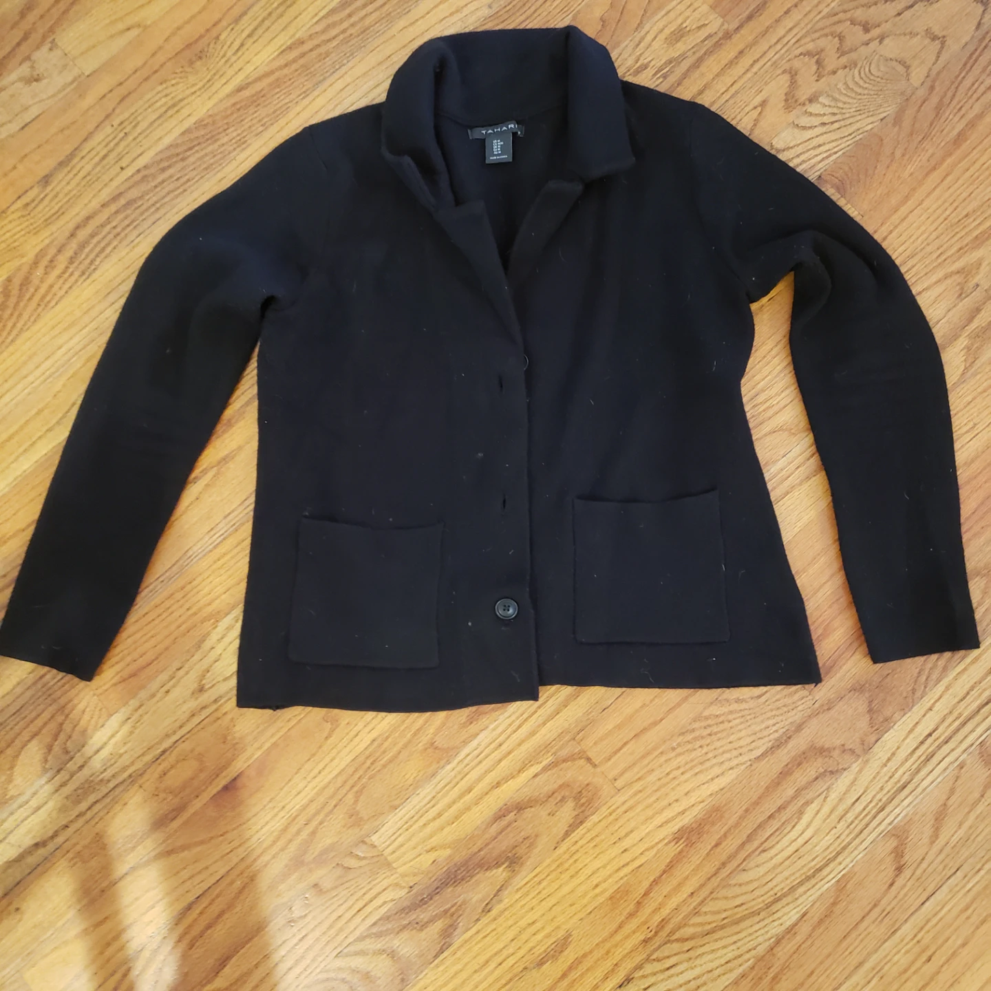 Tahari Black Cardigan Sweater Jacket