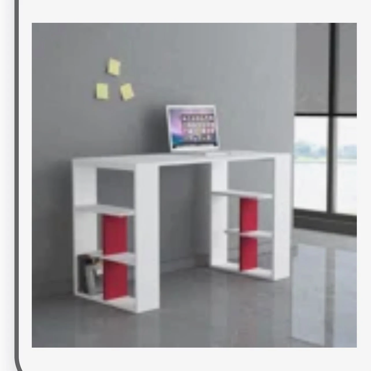 ⚽ White L-Shaped Desk with Shelving