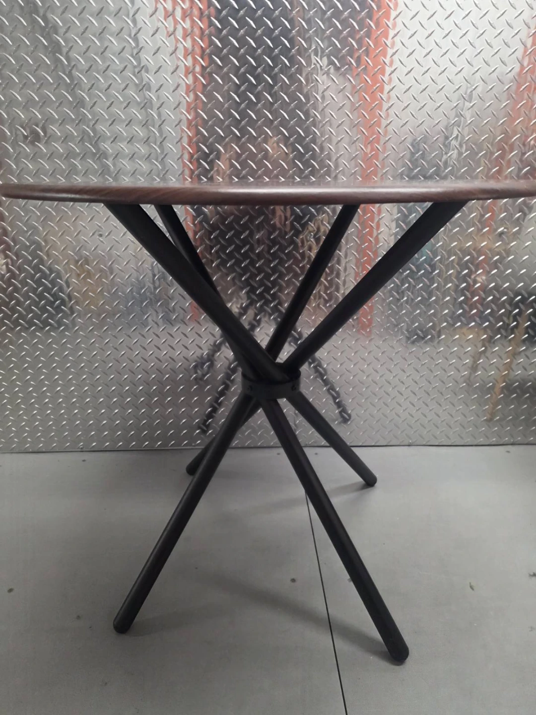31.5" Round Mid-Century Bistro Dining Table - Metal Base - photo 2