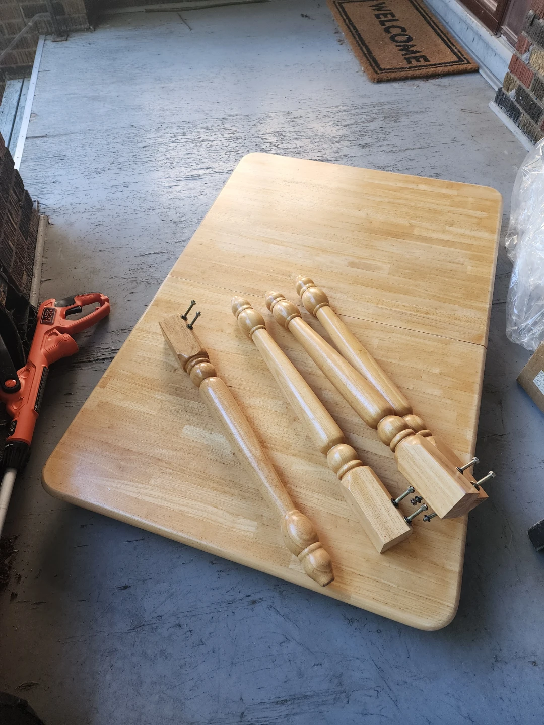 Wooden Table Legs and Top