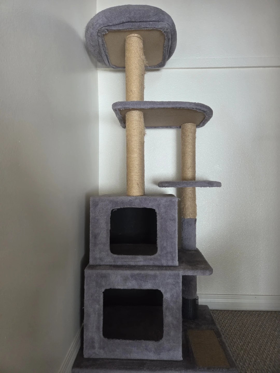 Grey Multi-Level Cat Tree with Scratching Posts