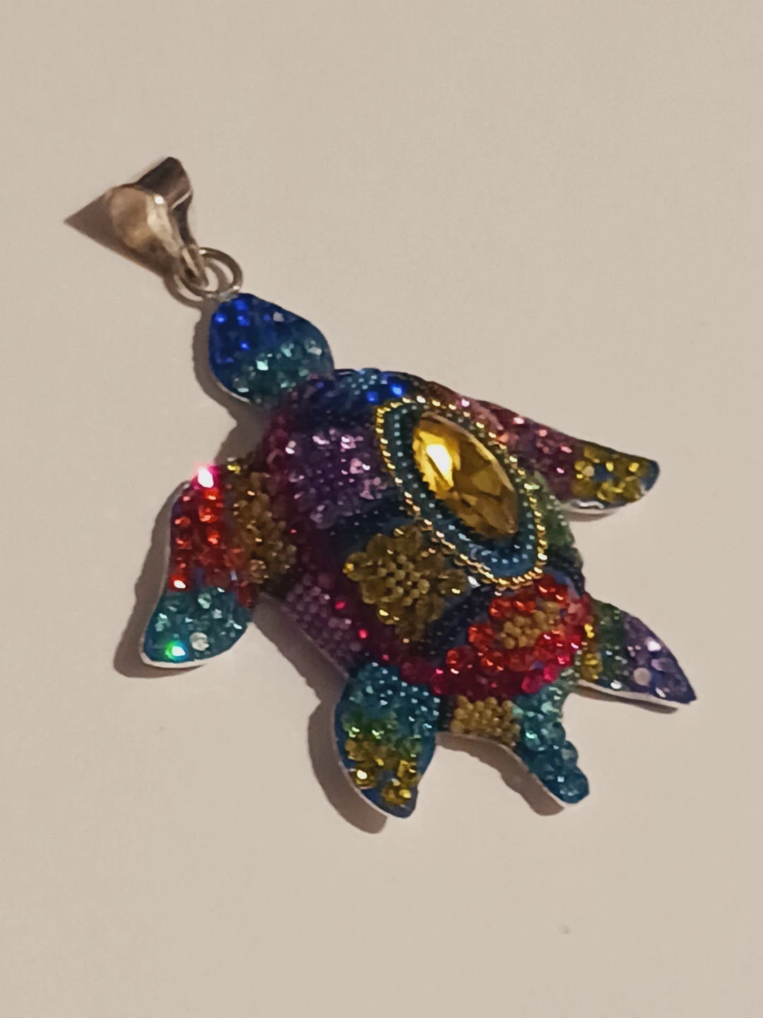 New !! Gorgeous Colorful Rhinestone Turtle Pendant - photo 2