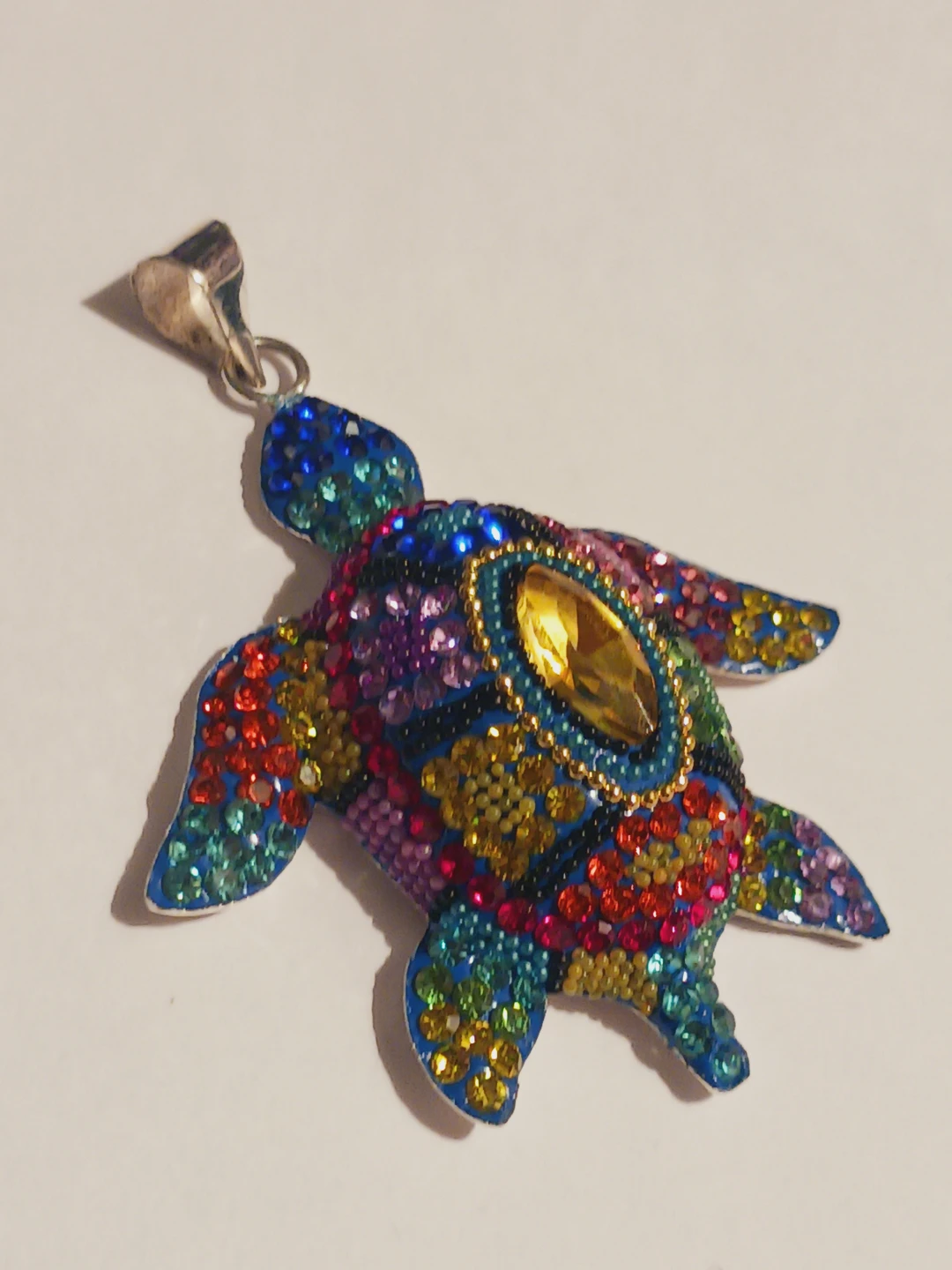 New !! Gorgeous Colorful Rhinestone Turtle Pendant - photo 3