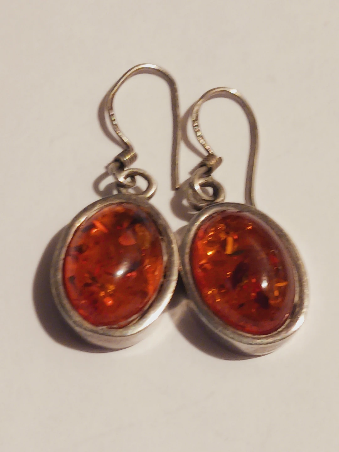 Sterling Silver 925 Baltic Amber Dangle Earrings - photo 2