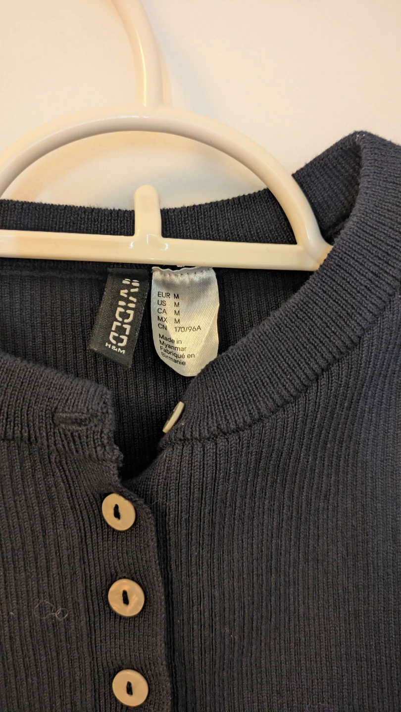 H&M Black Ribbed Button-Up Dress - photo 3