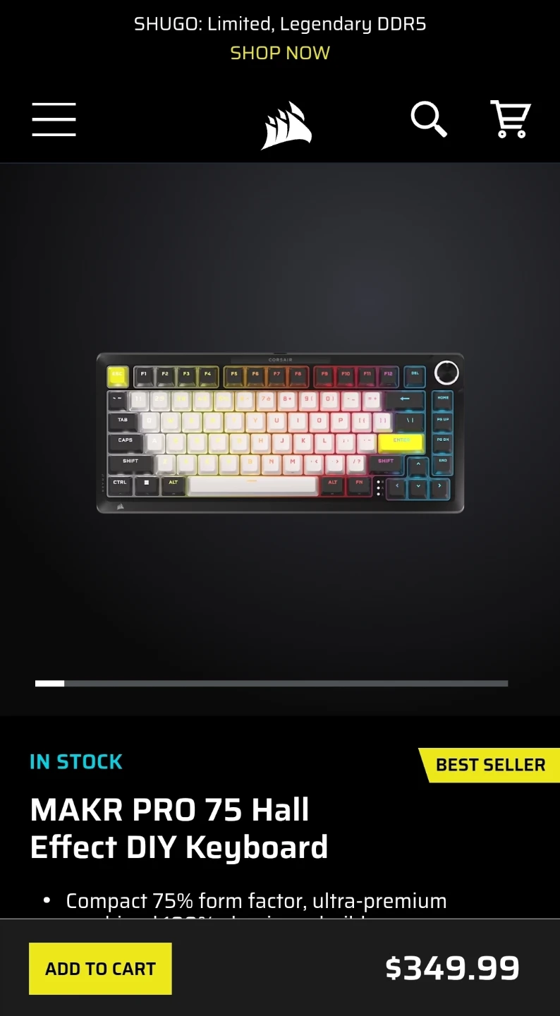 Corsair MAKR PRO 75 Hall Effect DIY Keyboard