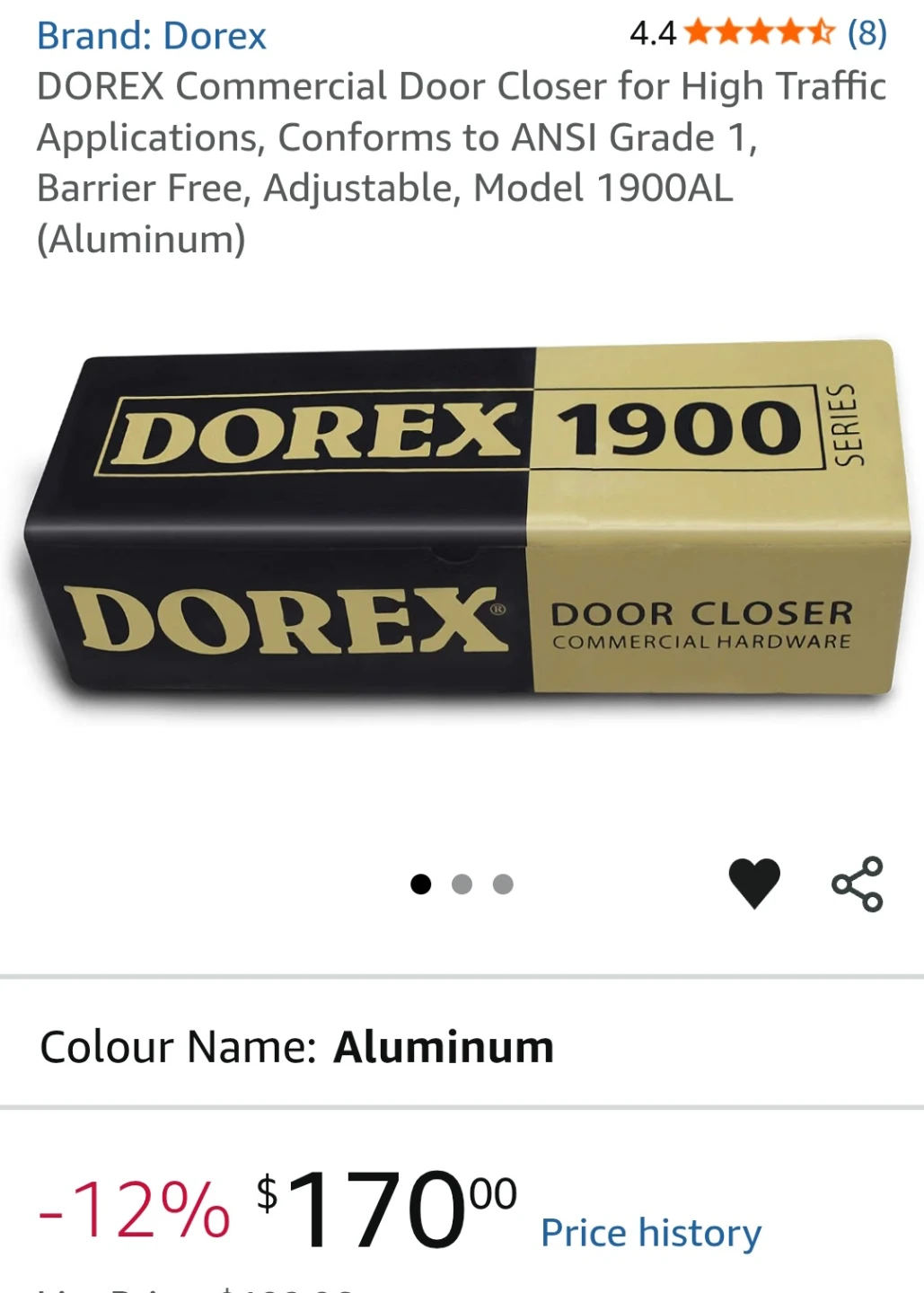 Dorex 1900 Series Commercial Door Closer