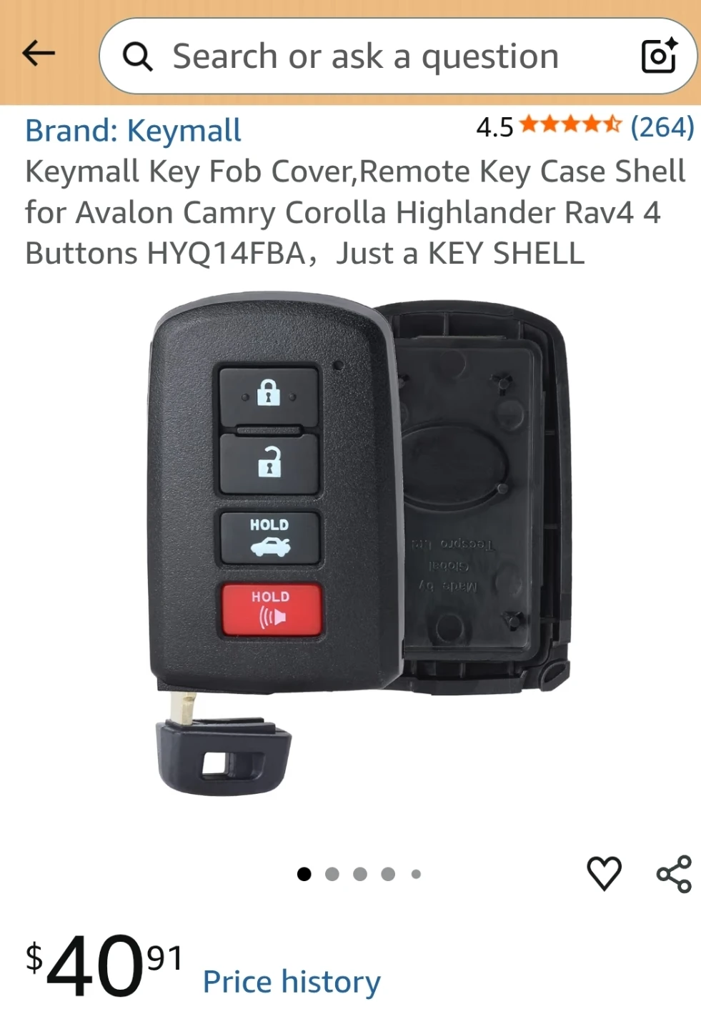 Key Fob Key Shell Case for Toyota