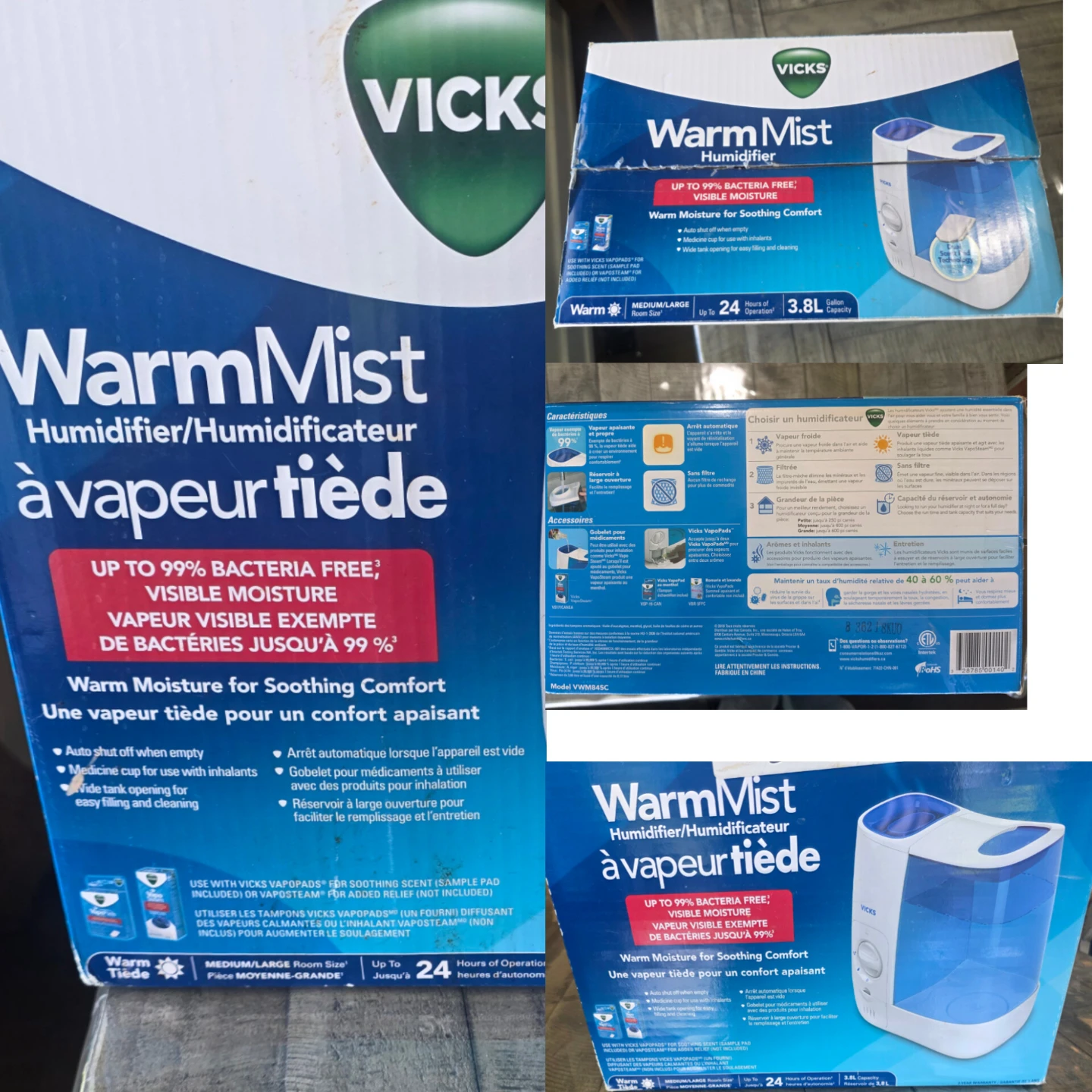Vicks Warm Mist Humidifier (3.8L)