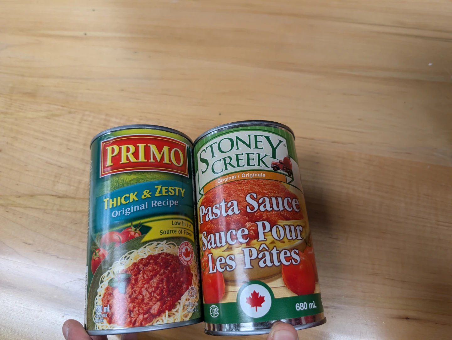 Primo Thick & Zesty Pasta Sauce and Stoney Creek Pasta Sauce