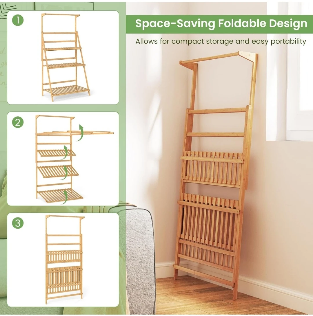 Multi-tier Foldable Bamboo Plant Stand - photo 2