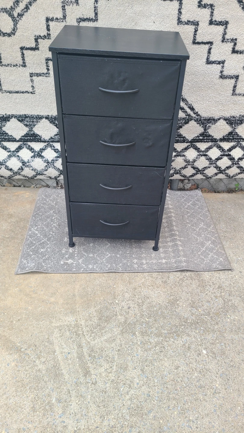Black 4-Drawer Fabric Dresser