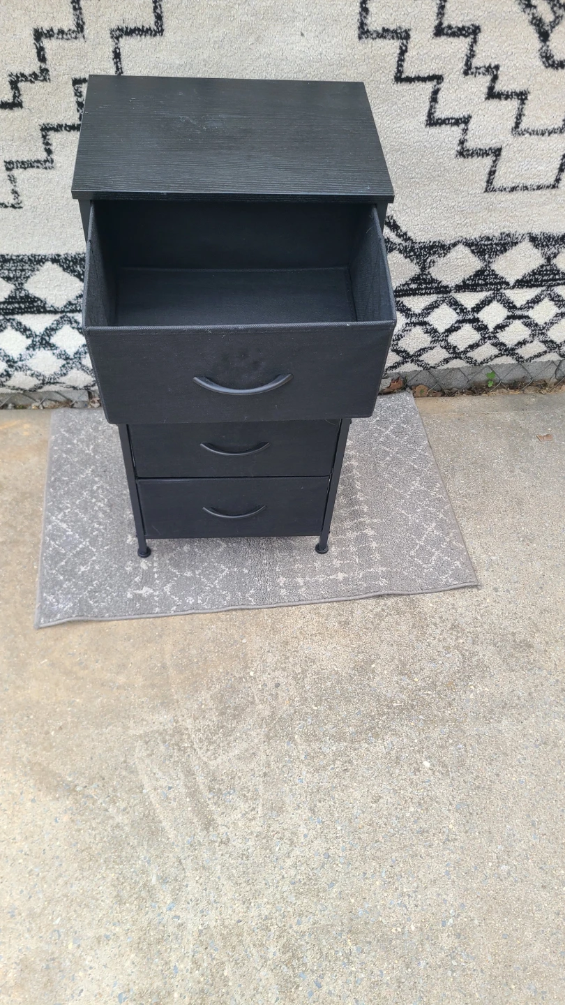 Black 4-Drawer Fabric Dresser - photo 3