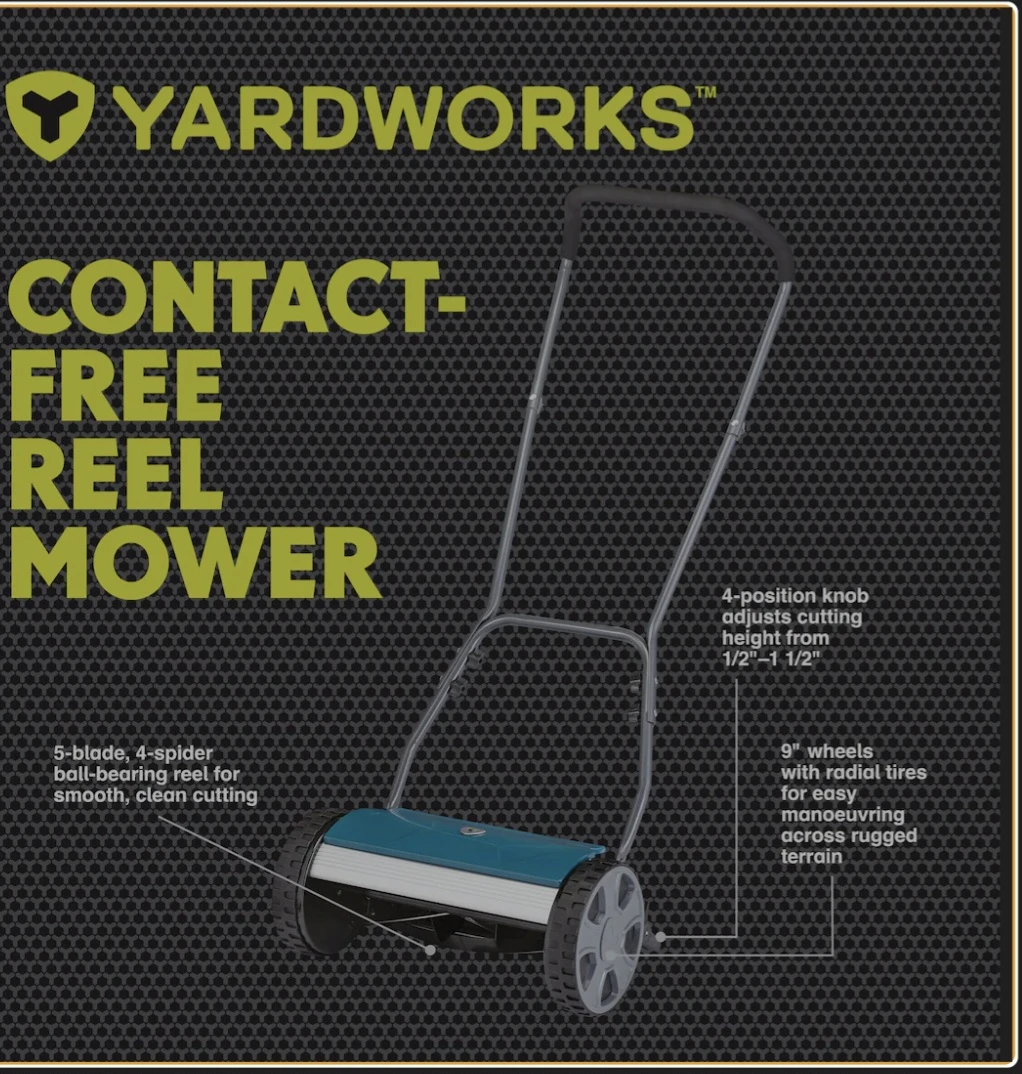 Yardworks Contact-Free Reel Mower